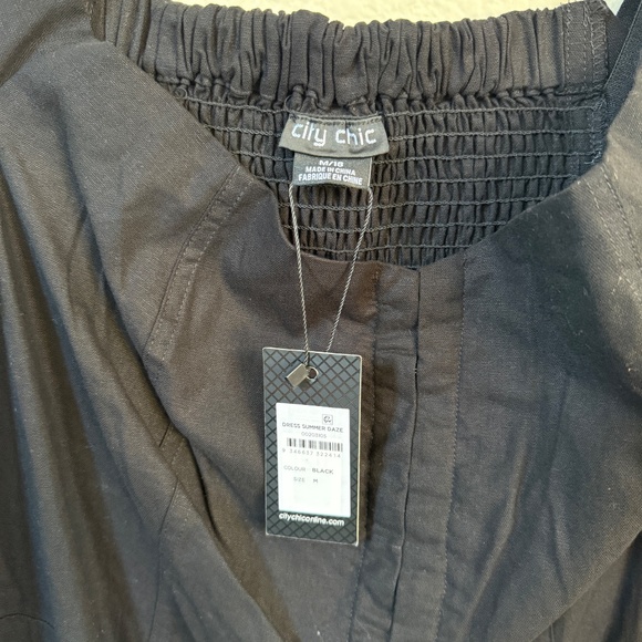 City Chic Dress Summer Daze Black Linen Sz 18 Corset Coquette Whimsigoth Date - Picture 6 of 9